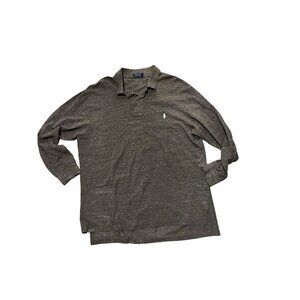Polo Ralph Lauren Men’s Long Sleeve Brown Polo Shirt Size XL